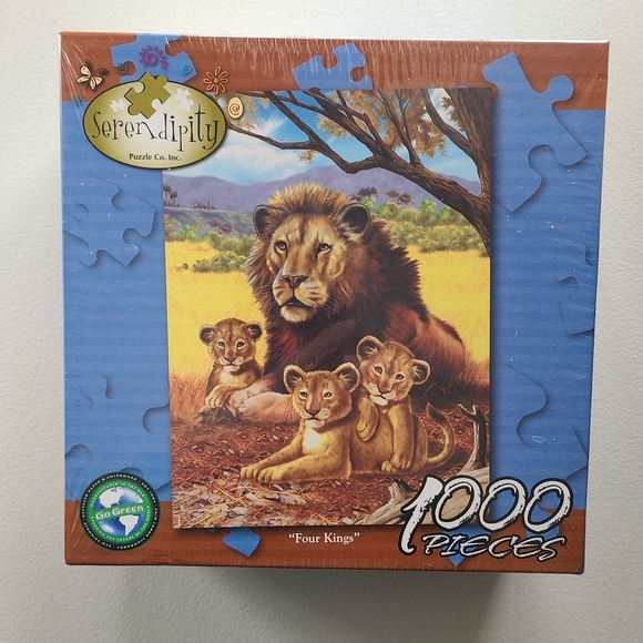 Serendipity Other - Puzzle FOUR KINGS 1000 Pieces Lions Cubs - New Sealed